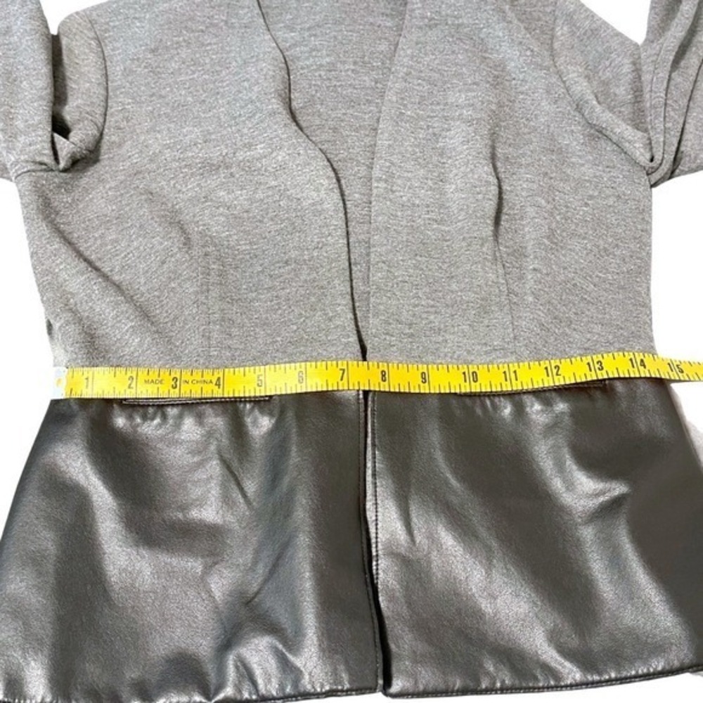 Bailey 44 Knit‎ Blazer Jacket Womens Size M Gray Faux Leather Trim Career - Picture 10 of 11